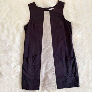 Birds of North America Blue Cream Cotton Mod Mini Shift Sleeveless Dress